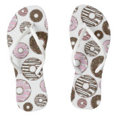 Donuts, roze donuts, bruine donuts teenslippers (Voetbed)