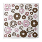 Donuts, roze donuts, bruine donuts tegeltje (Voorkant)