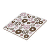 Donuts, roze donuts, bruine donuts tegeltje (Zijkant)