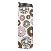 Donuts, roze donuts, bruine donuts thermosbeker (Geroteerd rechts)