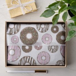 Donuts, roze donuts, bruine donuts tissuepapier