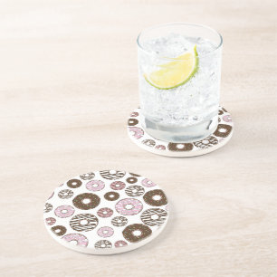 Donuts, roze donuts, bruine donuts zandsteen onderzetter