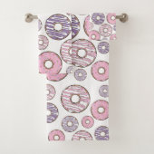 Donuts, roze donuts, Paarse donuts Bad Handdoek (Insitu)
