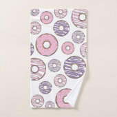 Donuts, roze donuts, Paarse donuts Bad Handdoek (Handdoek)