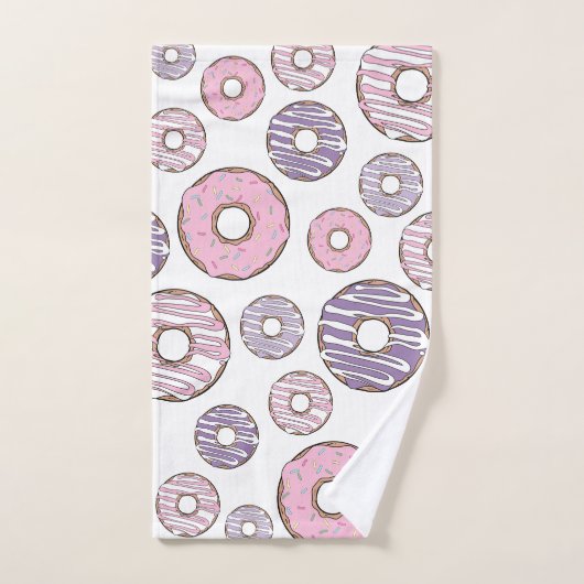Donuts, roze donuts, Paarse donuts Bad Handdoek (Handdoek)