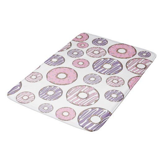 Donuts, roze donuts, Paarse donuts Badmat (Gekanteld)