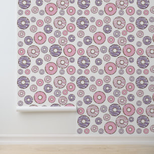 Donuts, roze donuts, Paarse donuts Behang
