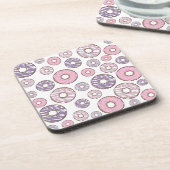 Donuts, roze donuts, Paarse donuts Bier Onderzetter (Linkerzijde)