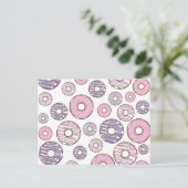 Donuts, roze donuts, Paarse donuts Briefkaart (Staand voorkant)