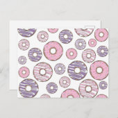 Donuts, roze donuts, Paarse donuts Briefkaart (Voorkant / Achterkant)