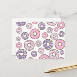 Donuts, roze donuts, Paarse donuts Briefkaart