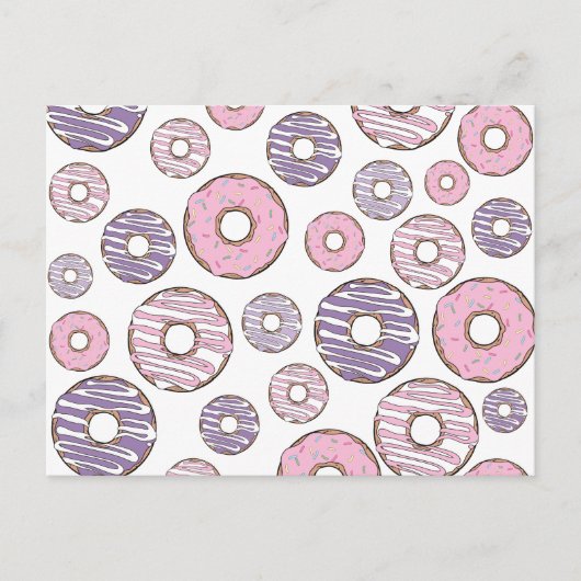 Donuts, roze donuts, Paarse donuts Briefkaart (Voorkant)