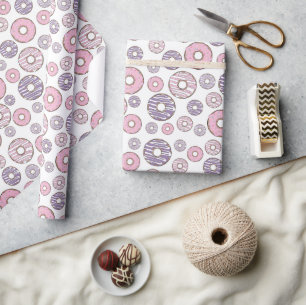 Donuts, roze donuts, Paarse donuts Cadeaupapier