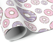 Donuts, roze donuts, Paarse donuts Cadeaupapier (Rol Hoek)