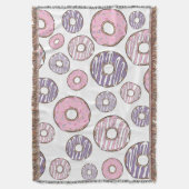 Donuts, roze donuts, Paarse donuts Deken (Voorkant Verticaal)