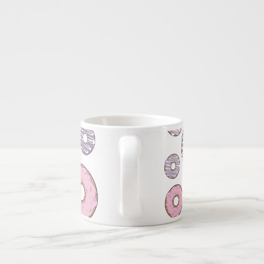 Donuts, roze donuts, Paarse donuts Espresso Kop (Achterkant)