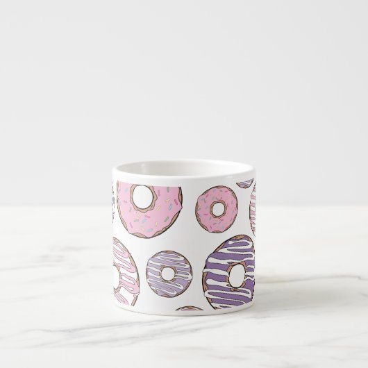 Donuts, roze donuts, Paarse donuts Espresso Kop (Voorkant)