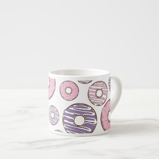 Donuts, roze donuts, Paarse donuts Espresso Kop (Voorkant rechts)