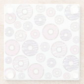 Donuts, roze donuts, Paarse donuts Glazen Onderzetter (Achterkant)