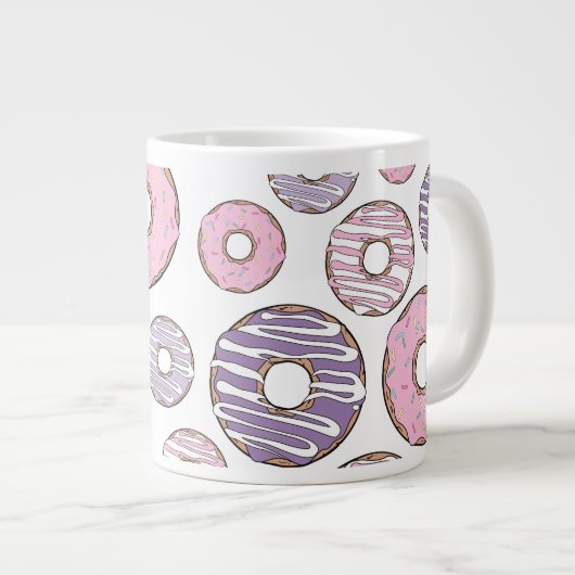 Donuts, roze donuts, Paarse donuts Grote Koffiekop (Voorkant rechts)