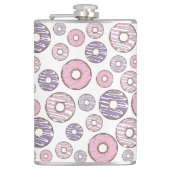 Donuts, roze donuts, Paarse donuts Heupfles (Voorkant)