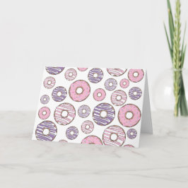 Donuts, roze donuts, Paarse donuts Kaart