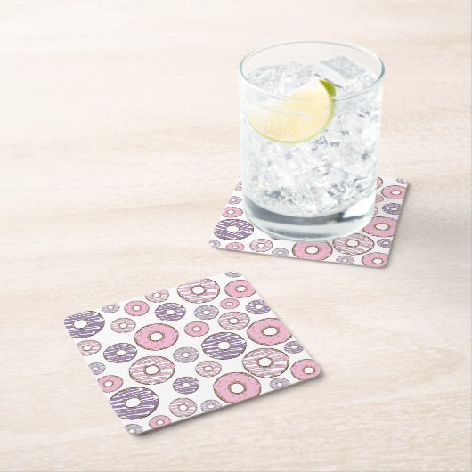 Donuts, roze donuts, Paarse donuts Kartonnen Onderzetters (Insitu)