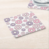 Donuts, roze donuts, Paarse donuts Kartonnen Onderzetters (Schuin)