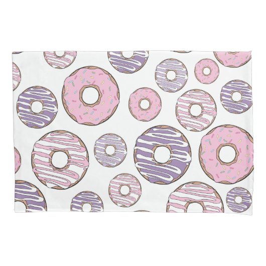 Donuts, roze donuts, Paarse donuts Kussensloop (Voorkant)