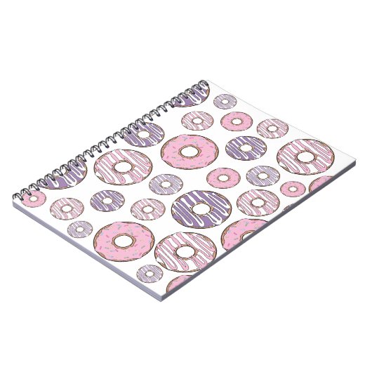 Donuts, roze donuts, Paarse donuts Notitieboek (Linkerzijde)
