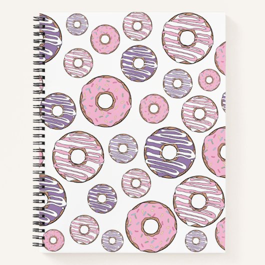 Donuts, roze donuts, Paarse donuts Notitieboek (Voorkant)