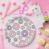 Donuts, roze donuts, Paarse donuts Papieren Bordje (Feest)