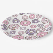 Donuts, roze donuts, Paarse donuts Papieren Bordje (Gekanteld)