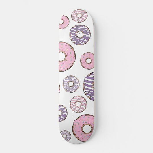 Donuts, roze donuts, Paarse donuts Persoonlijk Skateboard (Voorkant)