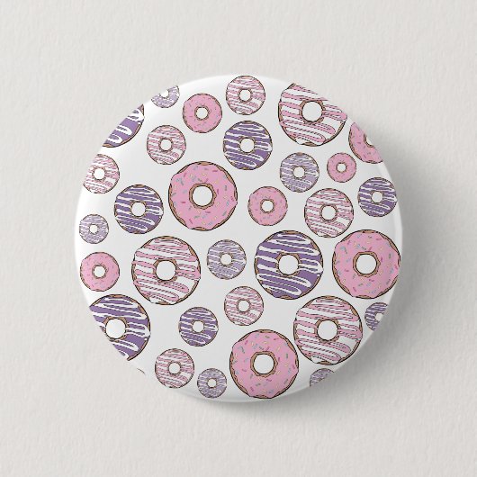 Donuts, roze donuts, Paarse donuts Ronde Button 5,7 Cm (Voorkant)