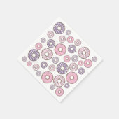 Donuts, roze donuts, Paarse donuts Servet (Hoek)