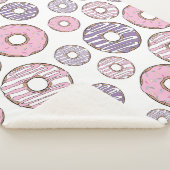 Donuts, roze donuts, Paarse donuts Sherpa Deken (3/4)