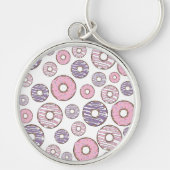 Donuts, roze donuts, Paarse donuts Sleutelhanger (Voorkant)