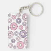 Donuts, roze donuts, Paarse donuts Sleutelhanger (achterkant)