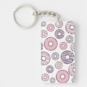 Donuts, roze donuts, Paarse donuts Sleutelhanger (Voorkant)