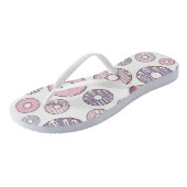 Donuts, roze donuts, Paarse donuts Teenslippers (Schuin)