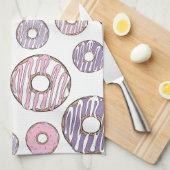 Donuts, roze donuts, Paarse donuts Theedoek (Quarter Fold)