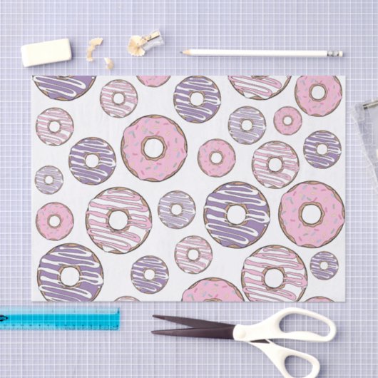 Donuts, roze donuts, Paarse donuts Tissuepapier (Craft)