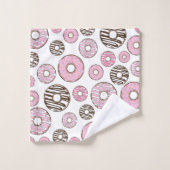 Donuts, roze donuts, witte donuts bad handdoek (Wasdoekje)