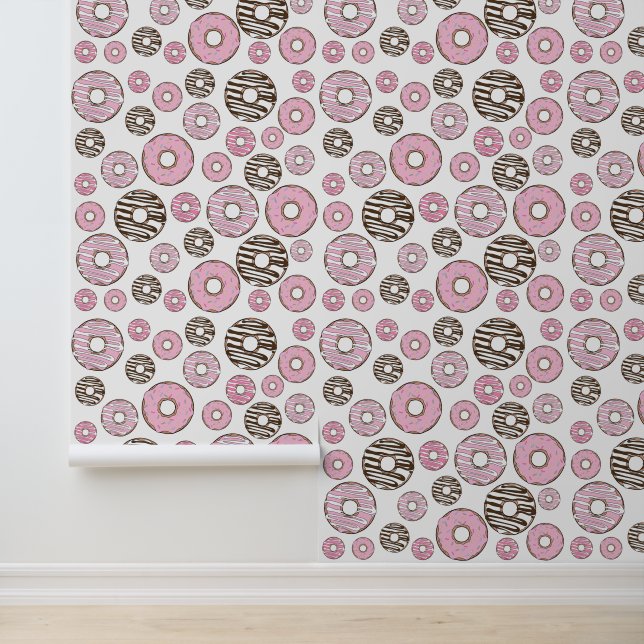 Donuts, roze donuts, witte donuts behang (Applicatie)