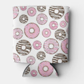 Donuts, roze donuts, witte donuts blikjeskoeler (Voorkant)