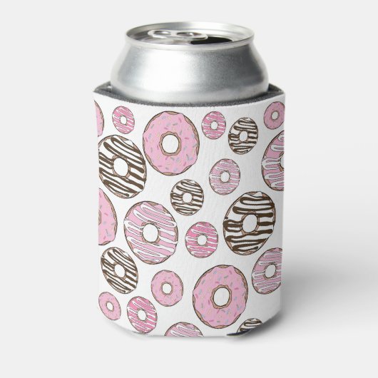 Donuts, roze donuts, witte donuts blikjeskoeler (Blikje Achterkant)