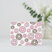 Donuts, roze donuts, witte donuts briefkaart (Staand voorkant)