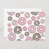 Donuts, roze donuts, witte donuts briefkaart (Voorkant / Achterkant)