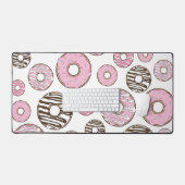 Donuts, roze donuts, witte donuts bureaumat (Keyboard & Muis)